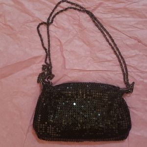 Mini black mesh purse